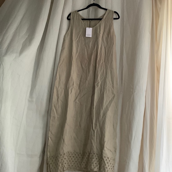 Robe Lagenlook Rosemarine Mint En Lin - Taille M, Made In Italy - Neuve Avec étiquettes